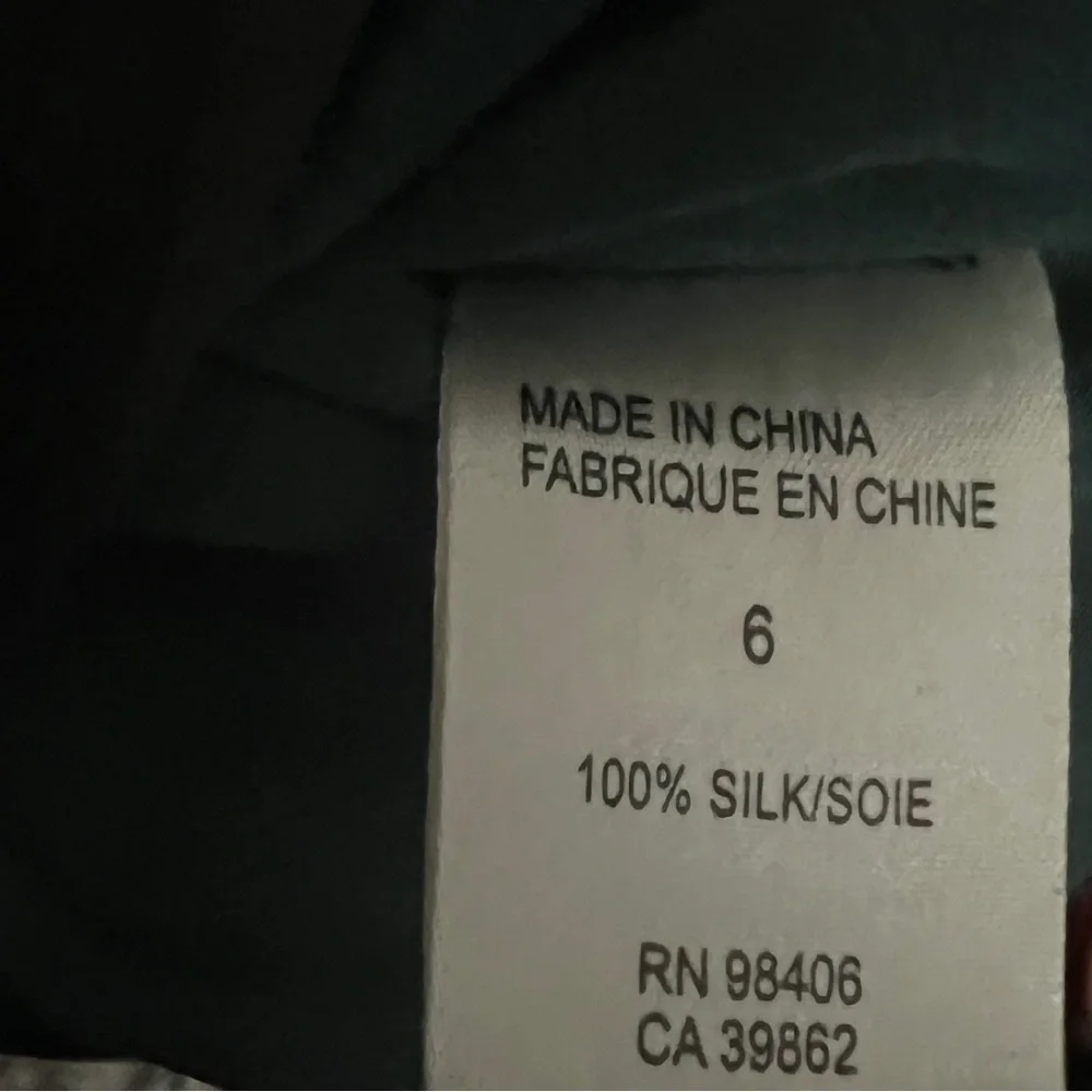 Theory Karley A-Line Skirt BLK/Teal SZ 6 100% Silk Pockets Classic Casual Artsy - Picture 7 of 8